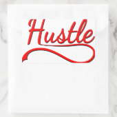 Hustle Typografy Art Rechteckiger Aufkleber (Tasche)