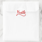 Hustle Typografy Art Runder Aufkleber (Tasche)