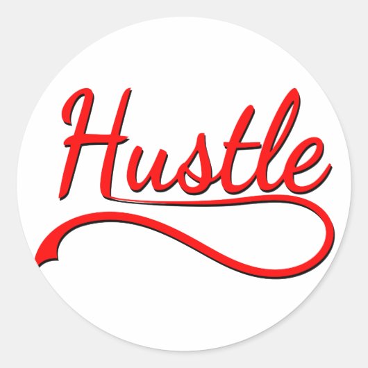 Hustle Typografy Art Runder Aufkleber (Vorderseite)