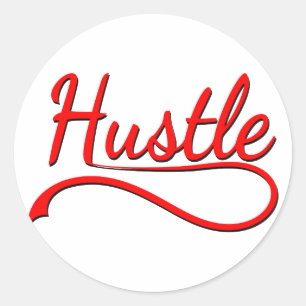 Hustle Typografy Art Runder Aufkleber