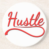 Hustle Typografy Art Sandstein Untersetzer (Vorne)