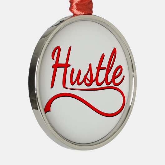 Hustle Typografy Art Silbernes Ornament (Rechts)