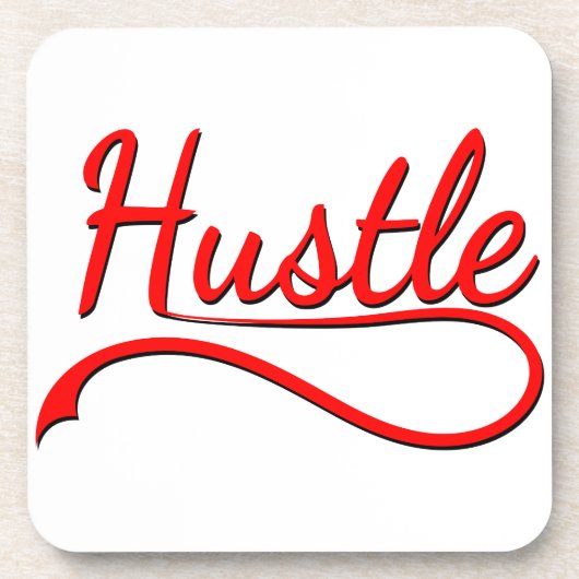 Hustle Typografy Art Untersetzer (Vorderseite)