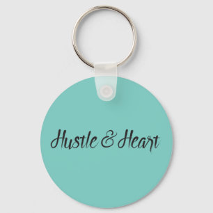Hustle und Herztypografie Schlüsselanhänger