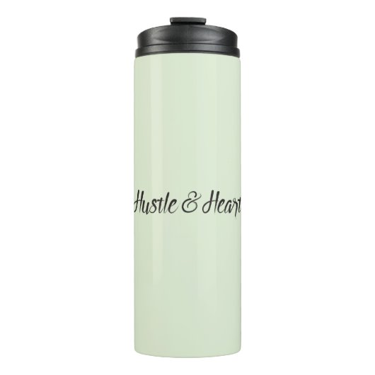 Hustle und Herztypografie Thermosbecher (Vorderseite)