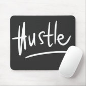Hustle White Handwriting Typografie Mousepad (Mit Mouse)