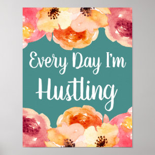 Husty Chic Trendy Feminine Blume Poster