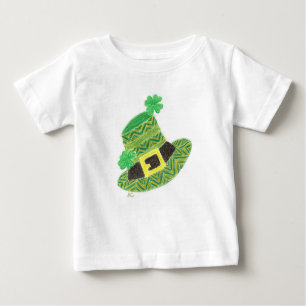 Hut-Baby-T - Shirt des grünen Zickzack Kobolds