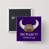 Hut Bergens Norwegen Viking Button (Vorne & Hinten)