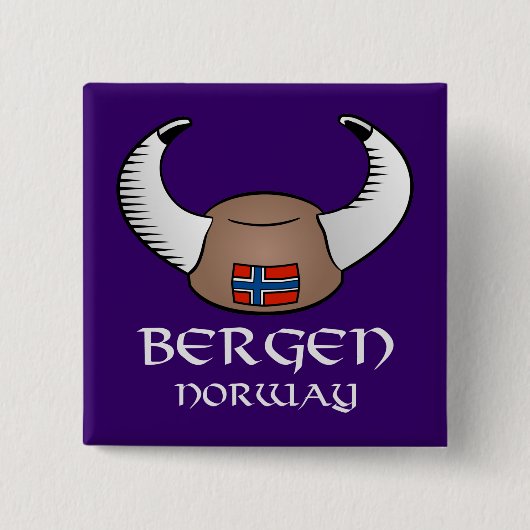 Hut Bergens Norwegen Viking Button (Vorderseite)