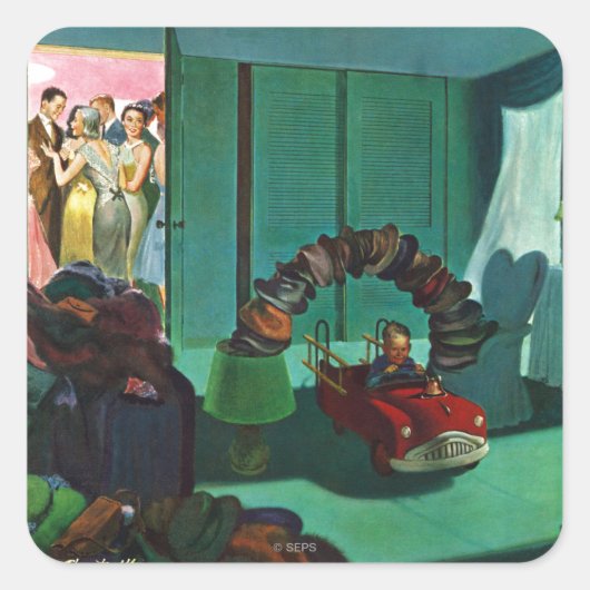 Hut-Brücke Quadratischer Aufkleber (Vorderseite)