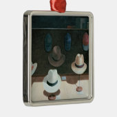 Hut-Geschäft 1990 Silbernes Ornament (Rechts)