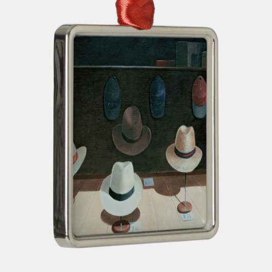 Hut-Geschäft 1990 Silbernes Ornament (Rechts)