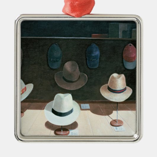 Hut-Geschäft 1990 Silbernes Ornament (Vorne)