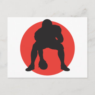 Hut Hut Quarterback Football Silhouette Design Postkarte