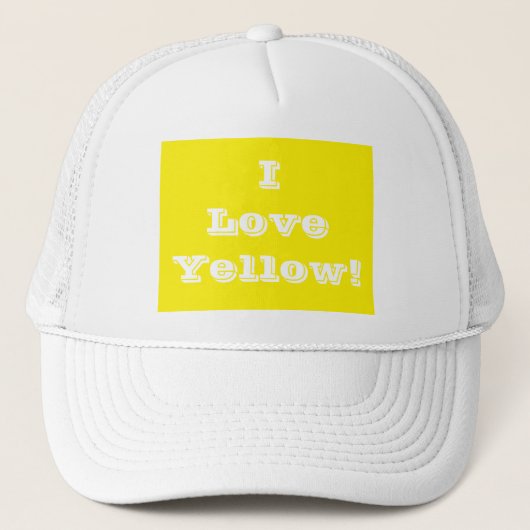 Hut I Liebe Yellow Truckerkappe (Vorderseite)