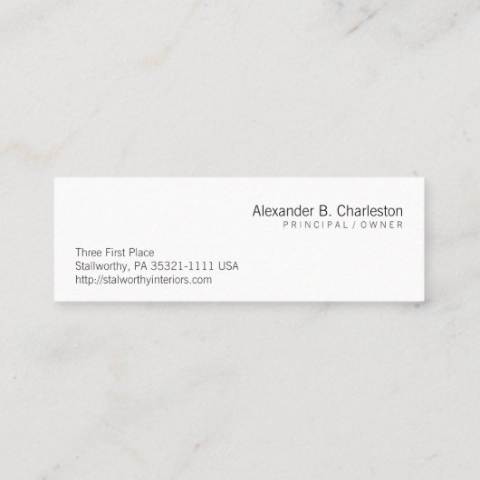 Hut Mini Visitenkarte (Rückseite)