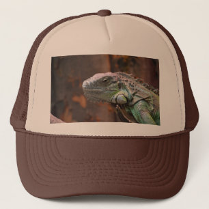 Hut mit farbiger Iguana-Eidechse Truckerkappe