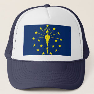 Hut mit Flagge von Indiana Staat - USA Truckerkappe