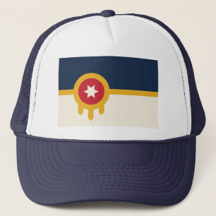 Hut mit Flagge von Tulsa, Oklahoma Truckerkappe