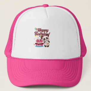 Hut mit Happy Geburtstag und Kuchen Truckerkappe