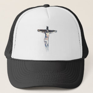 Hut mit Jesus am Kreuz Truckerkappe