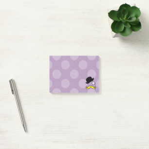 Hut, Mustache, Monocle - Lila Gelb Post-it Klebezettel