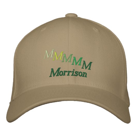 Hut - Name und versetztes Monogramm (Grüntöne) (Vorderseite)