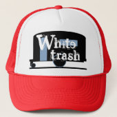 Hut-Reise-Anhänger-trinkender Kappen-White Trash Truckerkappe (Vorderseite)