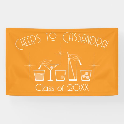 Hut und Cocktail-Abschlussfeier Orange Banner (Horizontal)