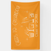 Hut und Cocktail-Abschlussfeier Orange Banner (Vertikal)