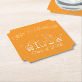 Hut und Cocktail-Abschlussfeier Orange Untersetzer (angewinkelt)
