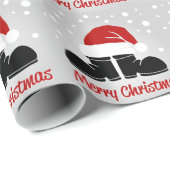 Hut und Stiefel des Weihnachtsmanns Geschenkpapier (Rolleneckpunkt)