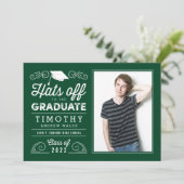 Hut vor dem FARBEN Abschluss Einladung (Stehend Vorderseite)