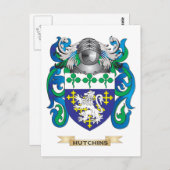 Hutchins-Wappen (Familienwappen) Postkarte (Vorne/Hinten)