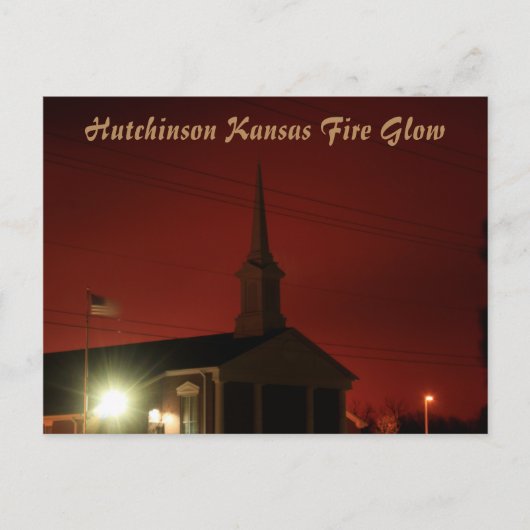 Hutchinson Kansas Fire Glow Post Card Postkarte (Vorderseite)
