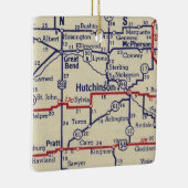 Hutchinson KS Vintag Map Keramikornament (Rechts)