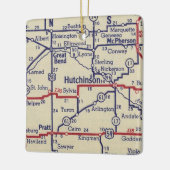 Hutchinson KS Vintag Map Keramikornament (Links)