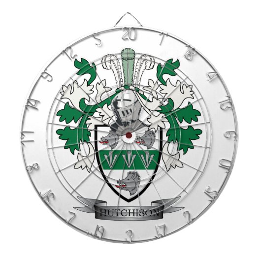 Hutchison-Familienwappen-Wappen Dartscheibe (vorne)