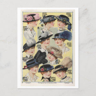 Hüte aus dem Vintage-Katalog von Montgomery Ward 1 Postkarte