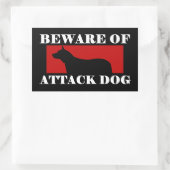 Hüte dich vor dem Hund des Angriffs - Australische Rechteckiger Aufkleber (Tasche)