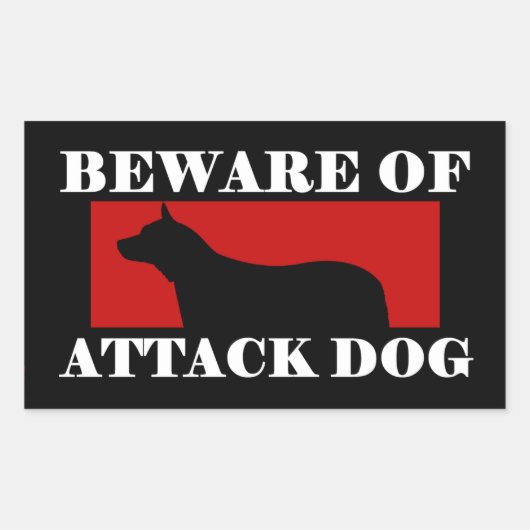 Hüte dich vor dem Hund des Angriffs - Australische Rechteckiger Aufkleber (Vorderseite)