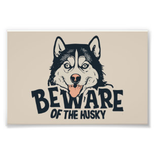 Hüte dich vor dem Husky - Vintage-Horrorfilmplakat Fotodruck