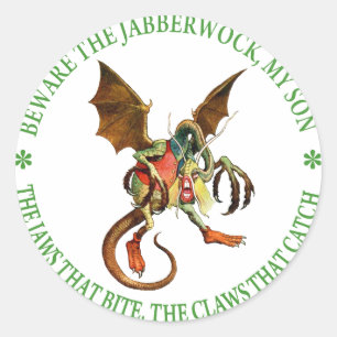 Hüte dich vor dem Jabberwock, mein Sohn. Die Kiefe Runder Aufkleber