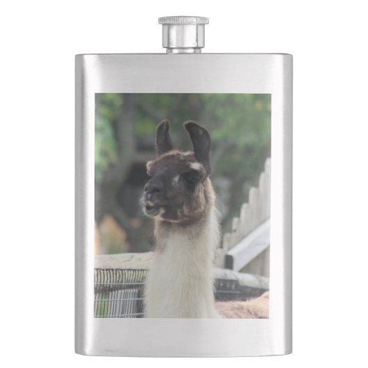 Hüte dich vor dem Lama! Flachmann (Vorderseite)