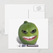 Hüte dich vor der Limette mit einem Zester Postkarte (Vorne/Hinten)