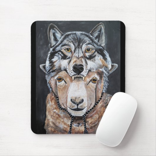 Hüte dich vor falschen Alphas Gemälde von Alfred F Mousepad (Mit Mouse)