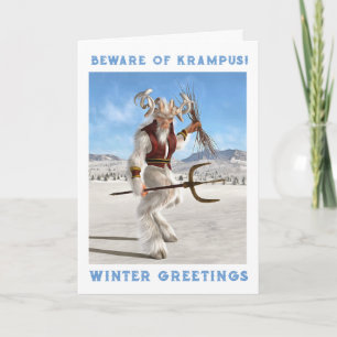 Hüte dich vor Krampus! Gefaltet Karte