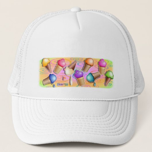 Hüte, Kappen - Pop-Kunst-Eiscreme-Kegel (Vorderseite)