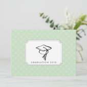 {Hüte weg zu Ihnen} Abschlusseinladung Einladung (Stehend Vorderseite)